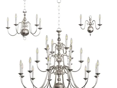 Chandelier Williamsburgh Set Collection 3D model