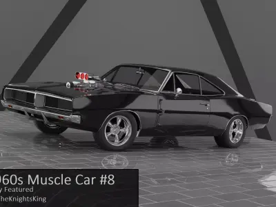 1960s Muscle Car 8 Fully Featured Low-poly 3D model