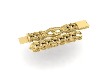 BRACELET gold with intricate design 3D print model