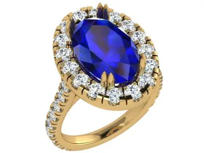Oval Halo Ring 4547 3D print model
