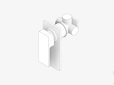 Wall Mixer Tap - Luxury - Round Low-poly 3D model