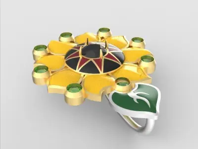 Sunflower pendant 3D print model