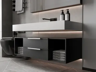 Vanity bathroom set 8 3D model