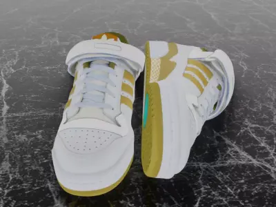 ADIDAS FORUM LOW - YELLOW 3D SHOES Low-poly 3D model