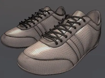 LACOSTE LEATHER SHOES PBR Low-poly 3D model