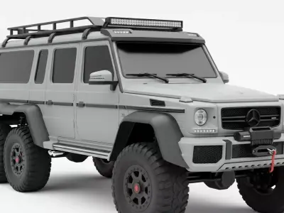 Heavy Duty 6x6 Off Road SUV Low-poly 3D model