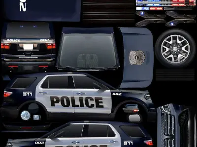 Generic Police v4 SUV Low-poly 3D model