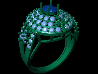 Women Ring 68 oval cut diamond v shank women ring 3D print model