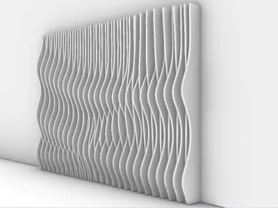 Intertwined parametric wooden panels 3D model