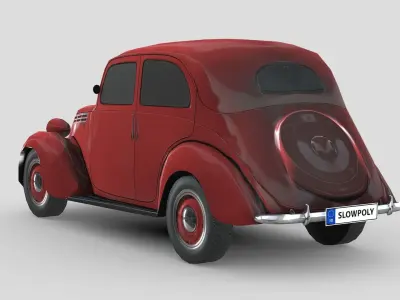 Fiat 1100 B 1949 Low-poly 3D model