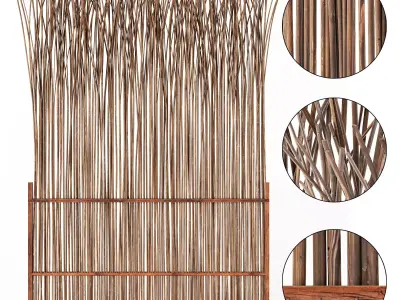 Screen thin branch wood decor n2 3D model