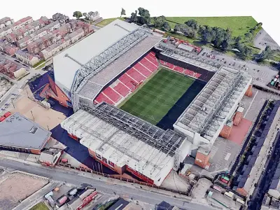 Anfield Stadium - Liverpool Low-poly 3D model