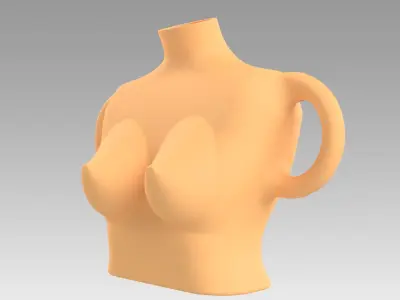 Vase female breast 3D print model