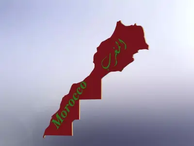 Morocco map of Free 3D model