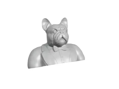 PACK GENTLEMAN FRENCH BULLDOG WITH BOWLER HAT AND CIGAR STYLE 3D print model