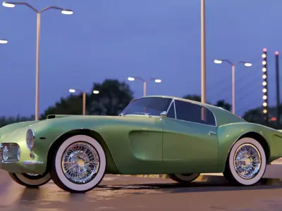 High Poly Classic 1960s Sports Car Exterior Shell 3D model