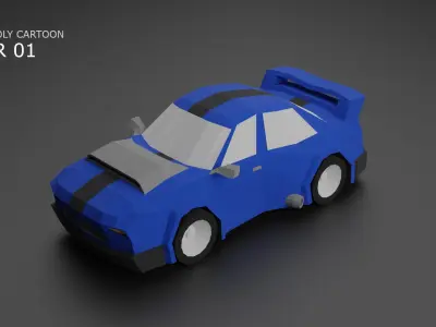 Low Poly Cartoon Vehicle Pack Low-poly 3D model