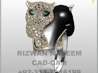 Panther Ring Couple 3D print model