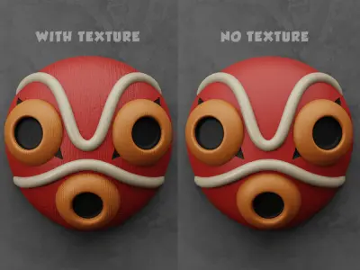 Monoke Hime Princess Mask Dagger Set Wall 3D print model