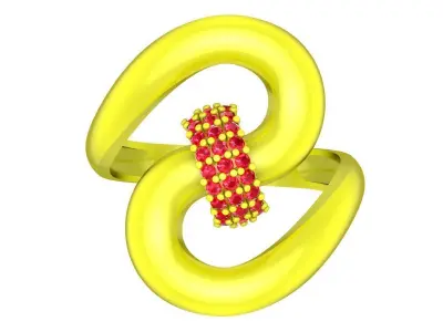 Luxury Intertwined Pave Knot Ring 3D Model for Fine Jewelry 5020 3D print model