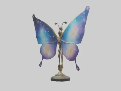 Celestial Butterfly statue model 3D model