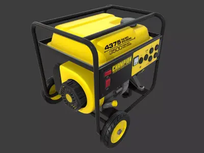 Generator portable on wheels Low-poly 3D model