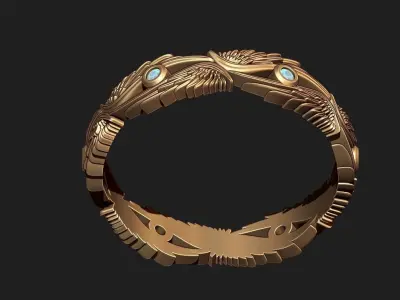 AN ELVEN RING WITH STONES 3D print model