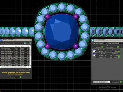Cushion Cut Diamond Ring 3D print model
