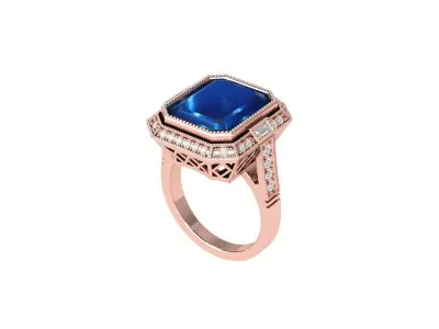 Emerald Art Deco Ring 3D print model