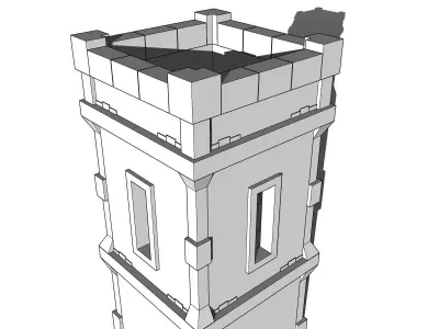 Medieval Watchtower  Torre de Vigilancia Medieval Low-poly 3D model