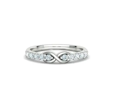 Infinity Diamond Ring 2mm stones Eternity Band  3D print model