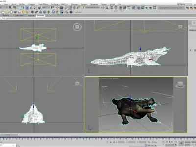 Animated Rigged Crocodile 3D model