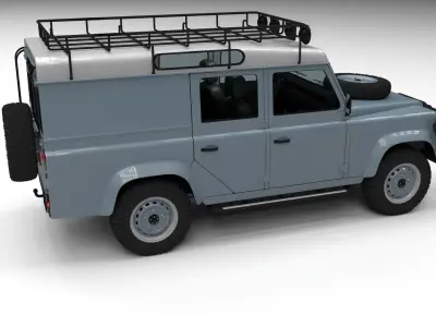 Land Rover Defender 110 Utility Station Wagon w interior 3D model