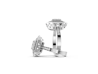Baguette Diamond Ring 3d model printable 3D print model 3D print model