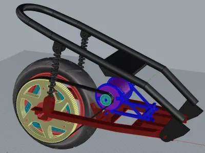 My Electric scooter on belt transmission Free 3D model