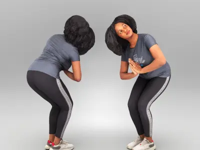 African woman doing yoga 436 Low-poly 3D model