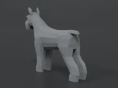 Low Poly Cartoon Standard Schnauzer Dog Low-poly 3D model