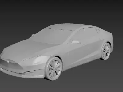 Tesla Model S on a small scale 3D print model