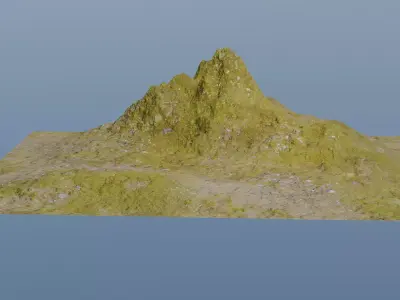 Aerial Grassy and Rocky Mountain 1 Free 3D model