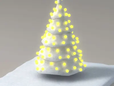 Toon snow tree 3D model