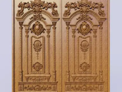 3d neoclassical door 3D print model buy