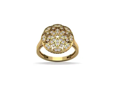 STL 3DM Women Ring Womens Ring Diamonds With Stone Model 3D print model