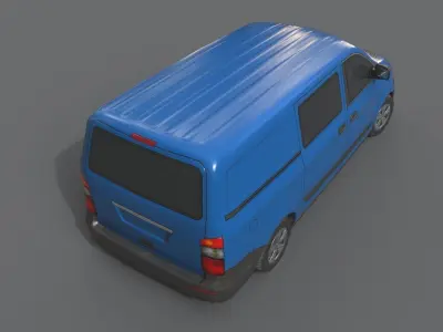Generic Minivan Blue  Low-poly 3D model
