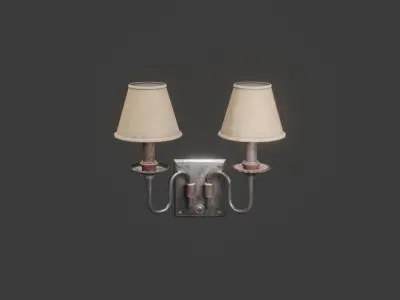 Wall lamb light for games Low-poly 3D model