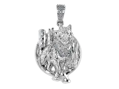 WOLF COIN PENDANT 3D-PRINTABLE MODEL  3D print model