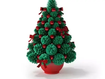 Ncaa Georgia Bulldogs Christmas Tree 3D model