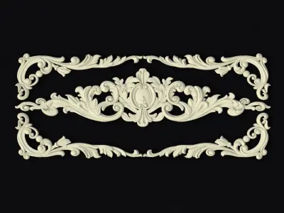 Central decor ornament for furniture 3D model 623