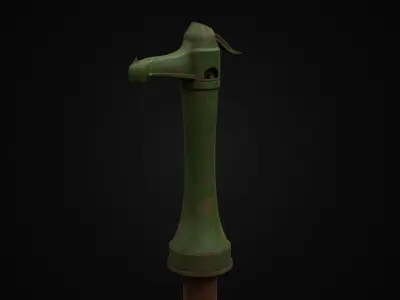 Old Rusty Hungarian Well Low-poly 3D model