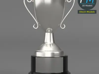 Silver trophy cup 3D model