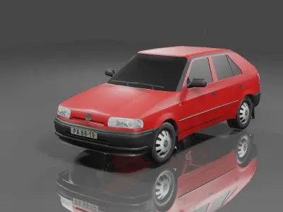SKODA FELICIA LOW POLY car Low-poly 3D model